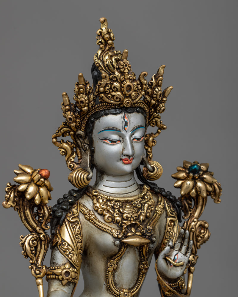 tibetan-white tara-statue