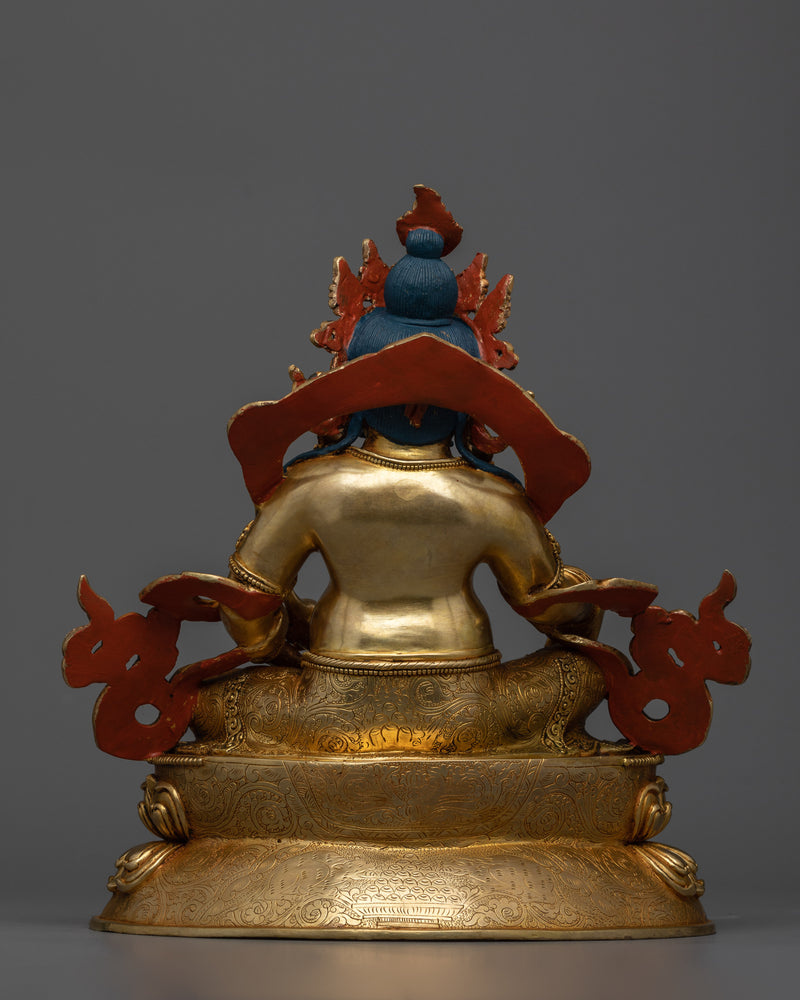 Guru Dzambhala Mantra Fillable Sculpture | Golden Guardian of Wealth