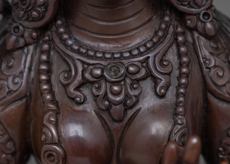 Green Tara Sculpture Online | Compassion in Oxidized Copper