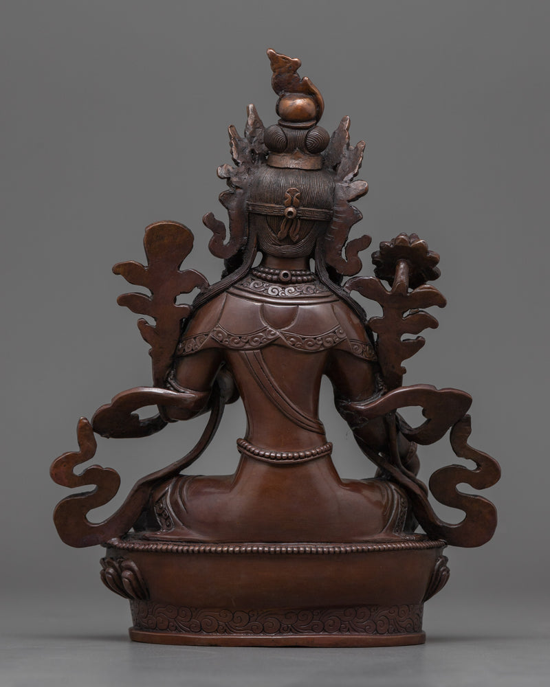 Green Tara Sculpture Online | Compassion in Oxidized Copper