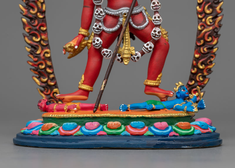 Naro Dakini Majestic Statue | Red Color Painted Sculpture