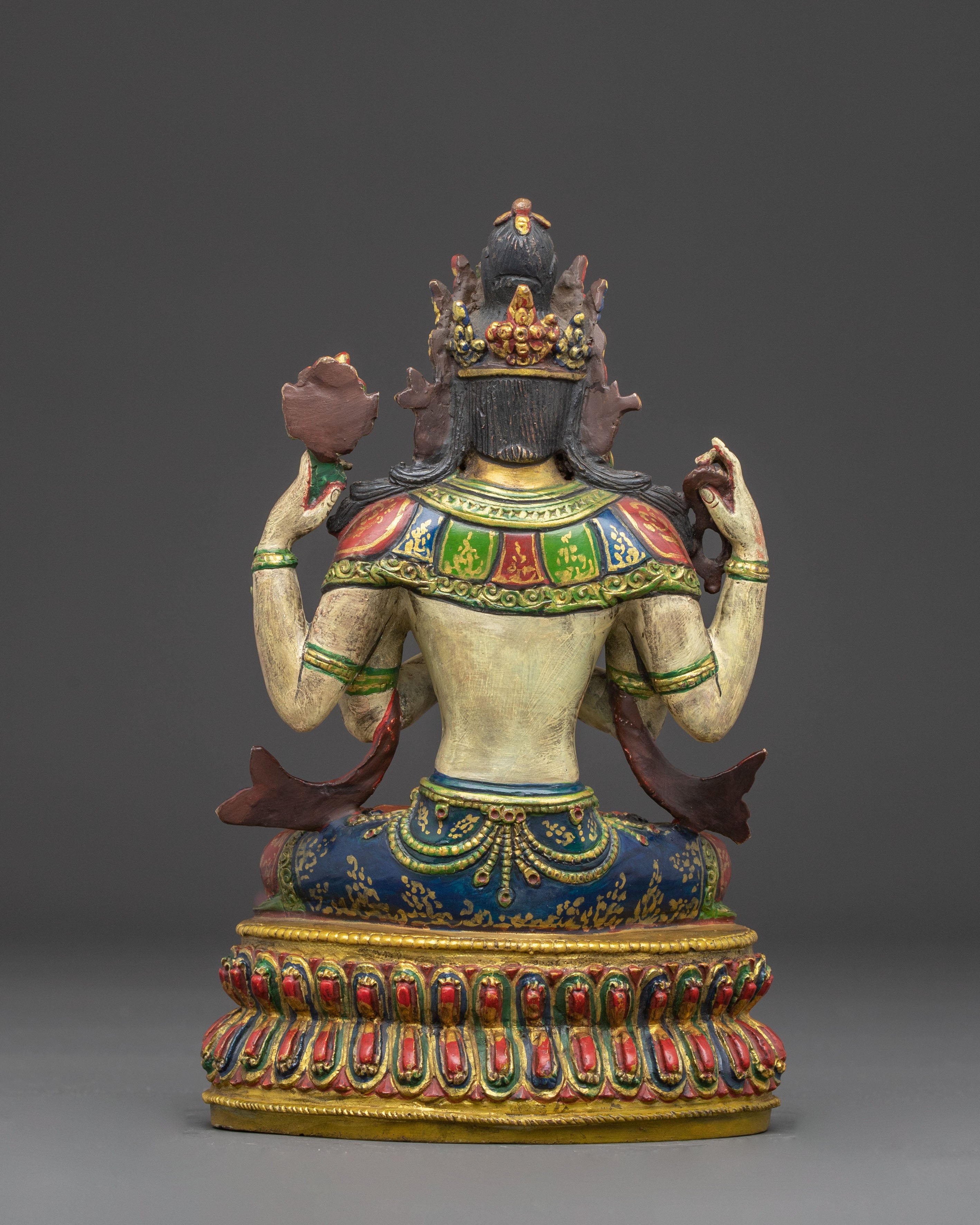Tibetan Chenrezig Figurine: Lord of Compassion | Meditation Altar Decor