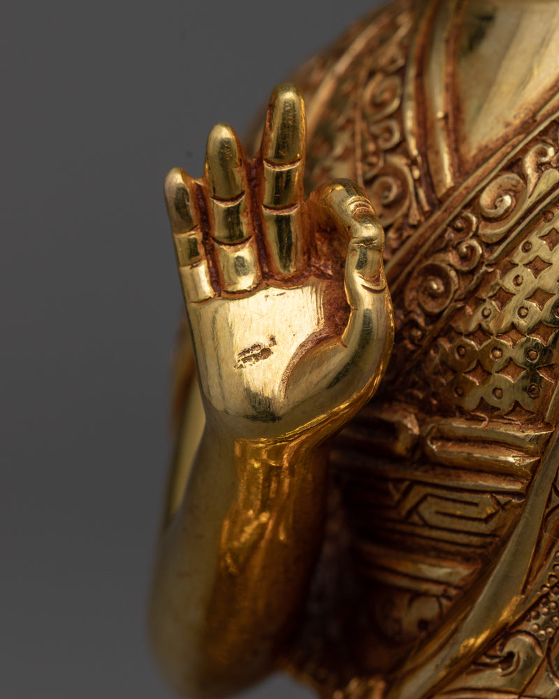 Tsong kha pa with Disciples | Sacred Ensemble | Triple Layer Gold Gilded