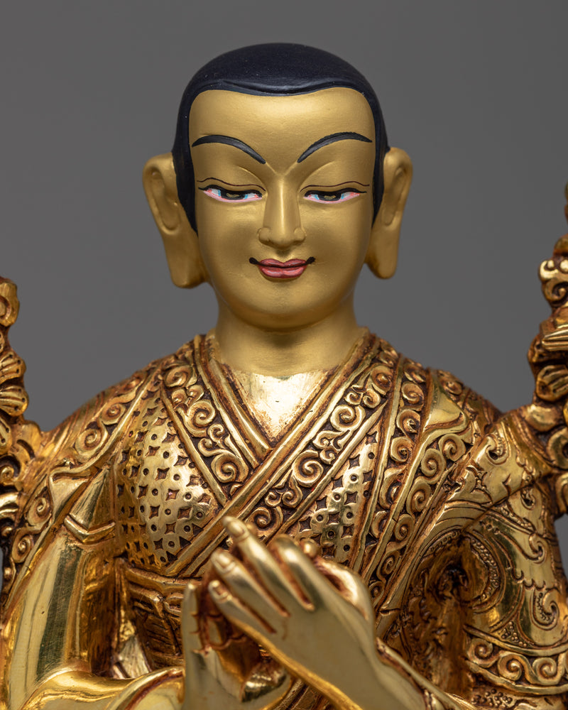 Tsong kha pa with Disciples | Sacred Ensemble | Triple Layer Gold Gilded