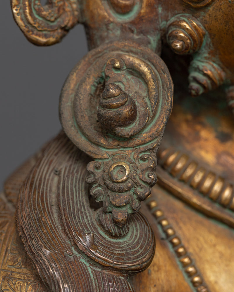 Deity of Wealth Dzambhala Statue | A Radiant Symbol of Abundance