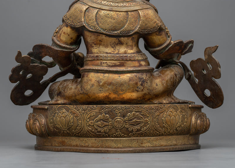 Deity of Wealth Dzambhala Statue | A Radiant Symbol of Abundance