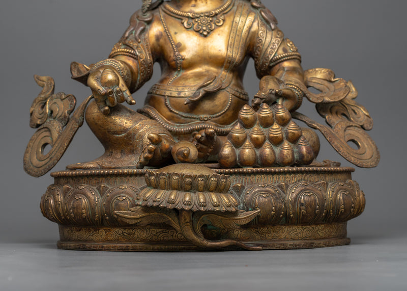 Deity of Wealth Dzambhala Statue | A Radiant Symbol of Abundance