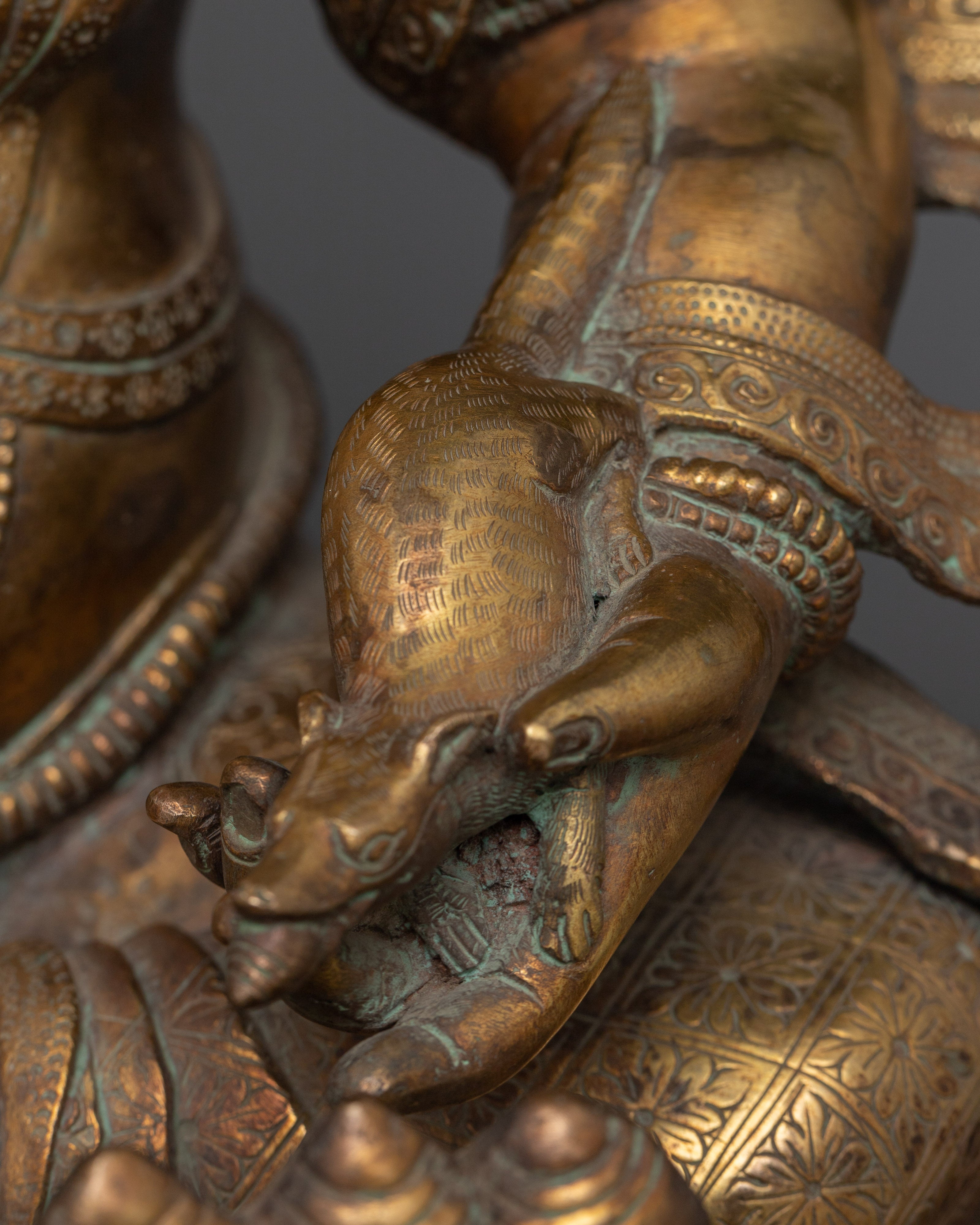 Deity of Wealth Dzambhala Statue | A Radiant Symbol of Abundance