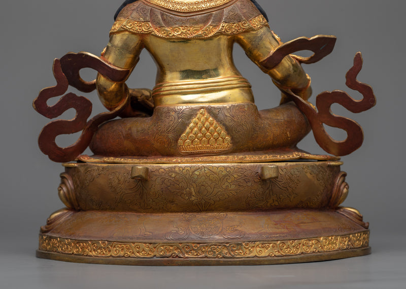Yellow Dzambhala Practice Sculpture | 24k Gold Gilded Artwork