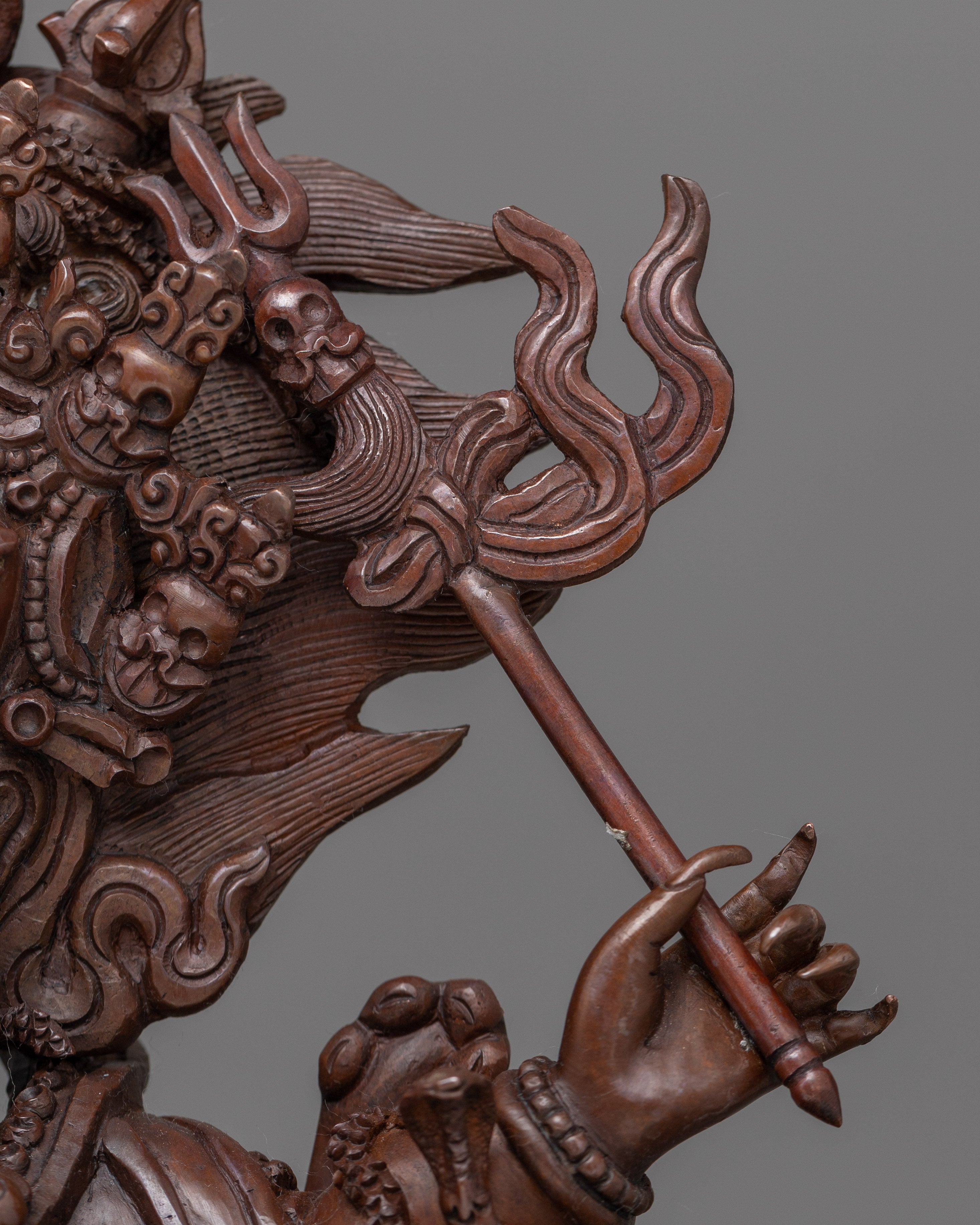 Six-Armed Mahakala Sculpture | Himalayan Oxidized Art