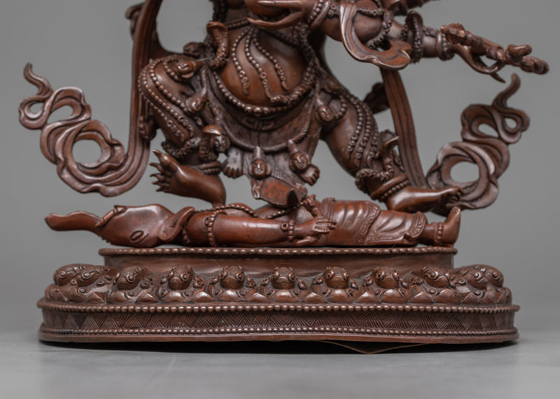 Six-Armed Mahakala Sculpture | Himalayan Oxidized Art