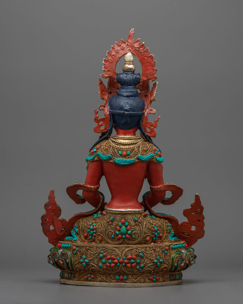 Amitayus, Buddha of Long Life Sculpture | Traditional Himalayan Artwork