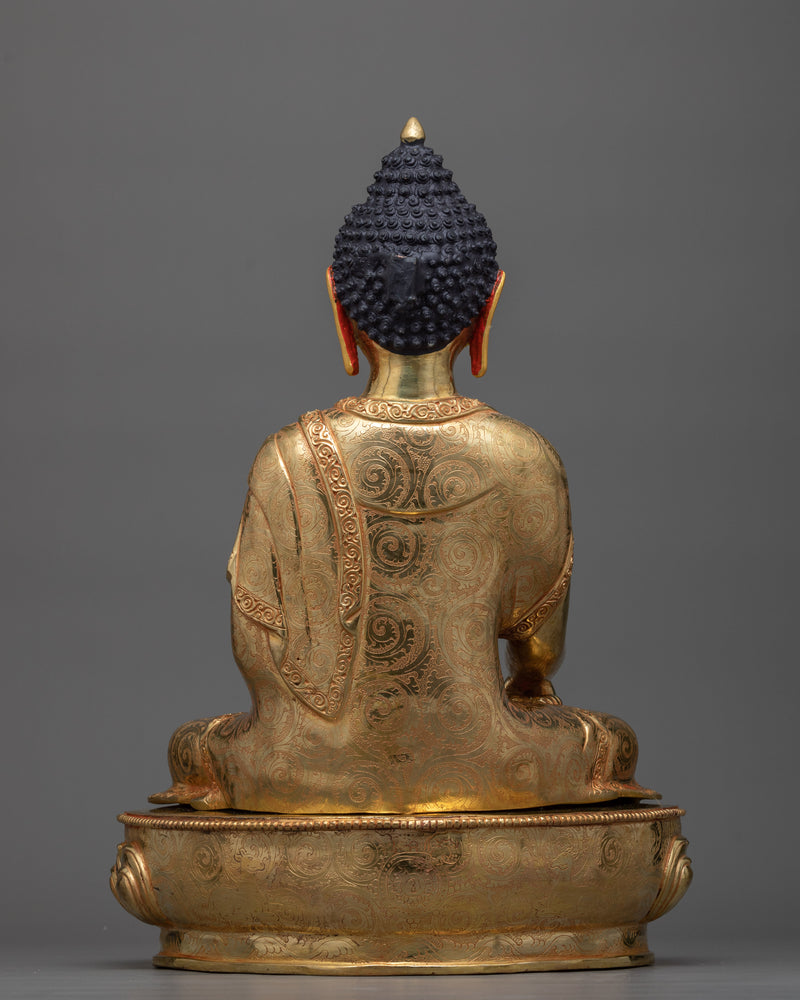 Shaka Buddha Sculpture | Shakyamuni in Golden Splendor Statue