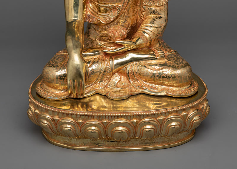 Shaka Buddha Sculpture | Shakyamuni in Golden Splendor Statue