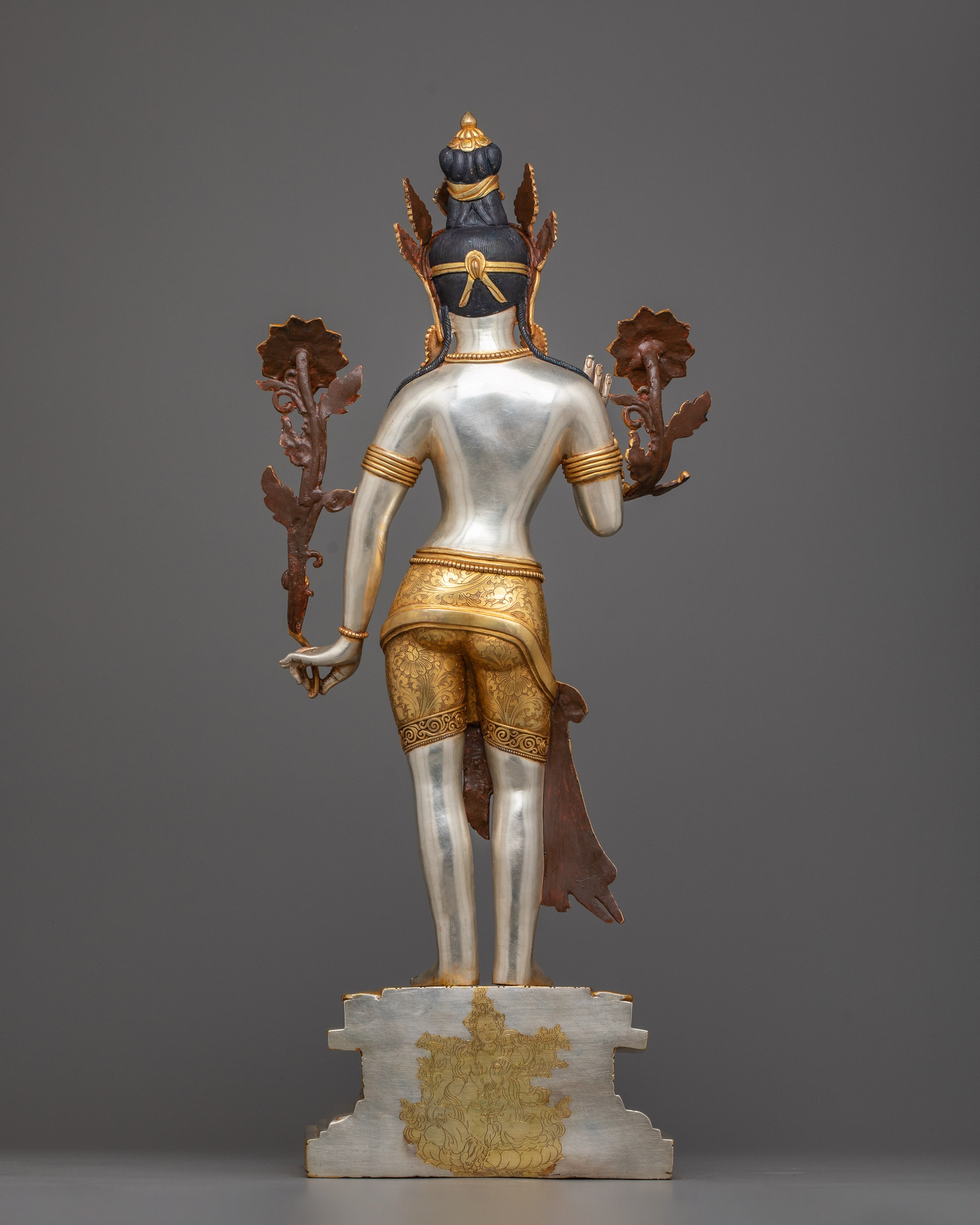 Standing Green Tara Idol | Divine Guardian Sculpture