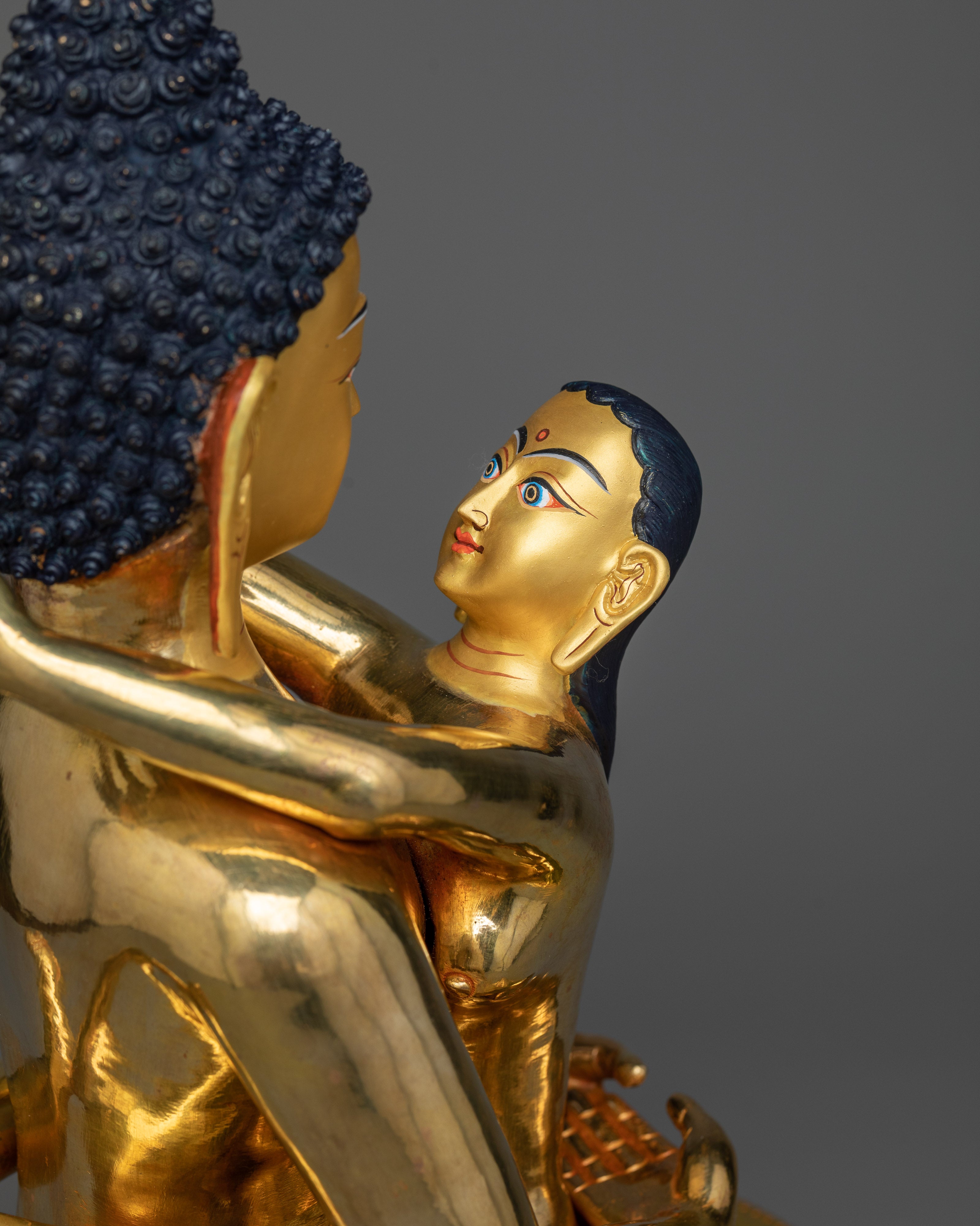 Samantabhadra and Samantabhadri Sculpture | Divine Union in 24K Gold