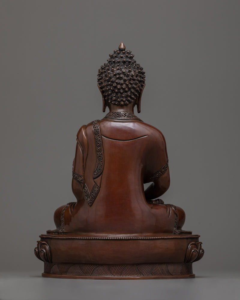 Elegant Amitabha Buddha Statue in Oxidized Copper | Himalayan Art
