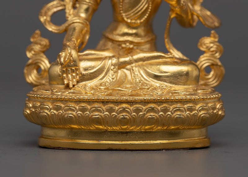 Tiny White Tara Statue | 24K Gold Electroplated Serenity