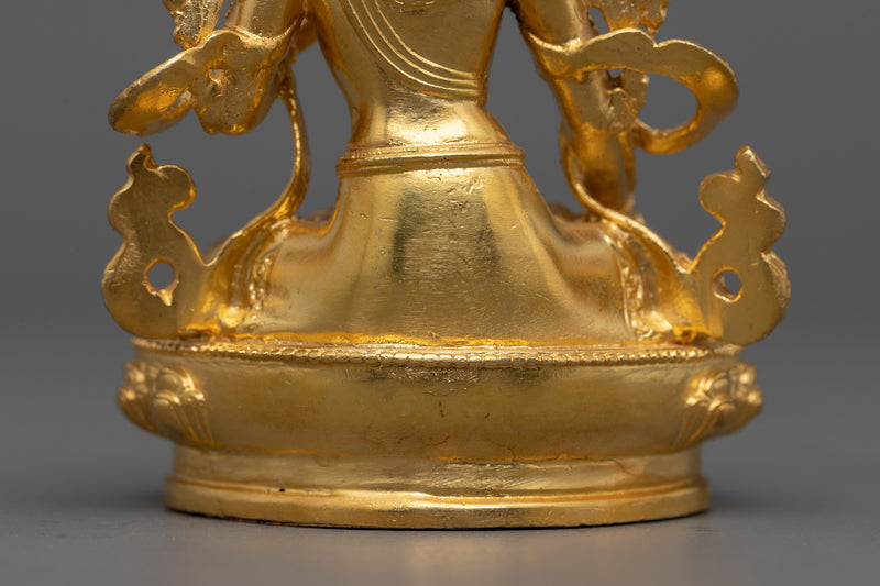Tiny White Tara Statue | 24K Gold Electroplated Serenity