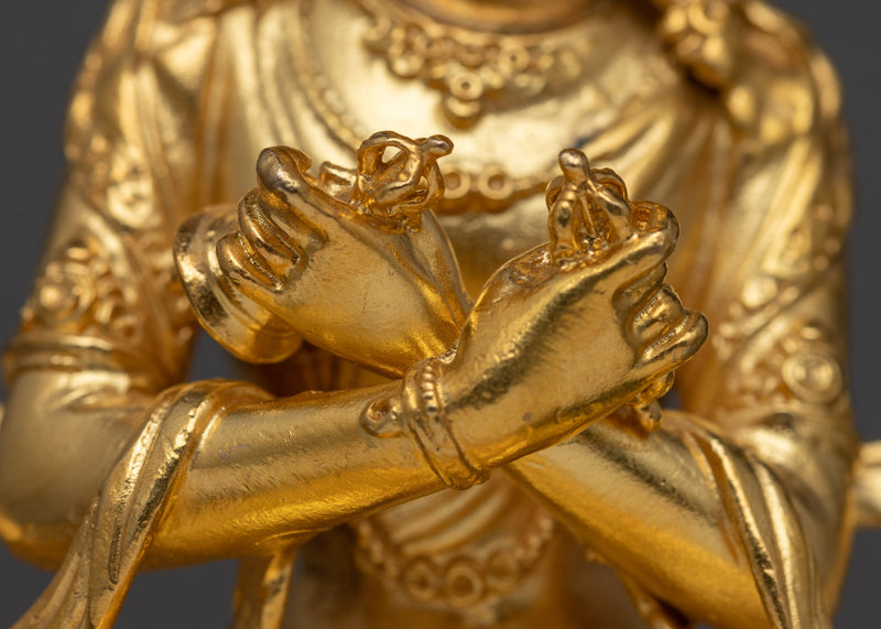 Small Scale Vajradhara Statue | 24K Gold Electroplated Majesty