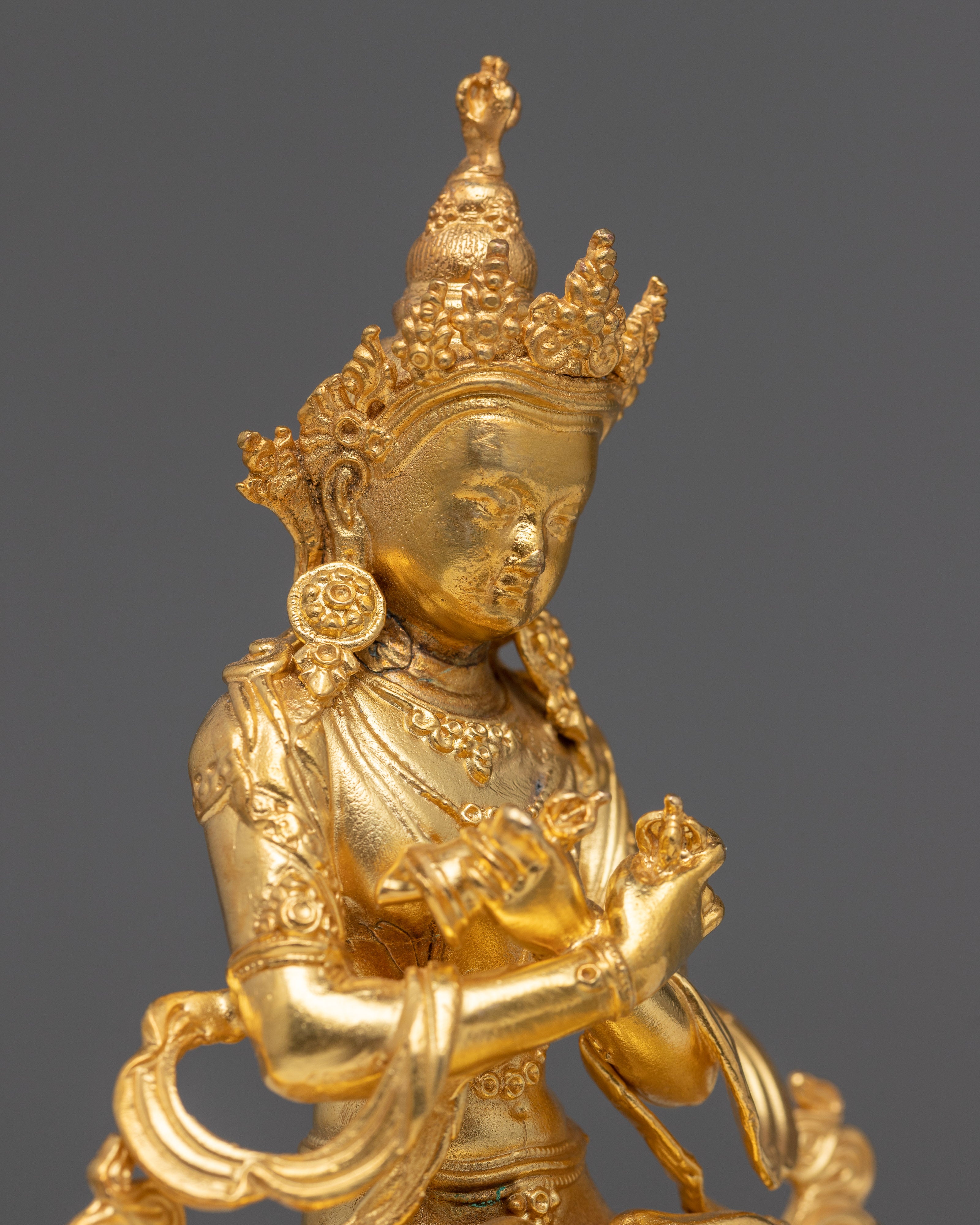 Small Scale Vajradhara Statue | 24K Gold Electroplated Majesty