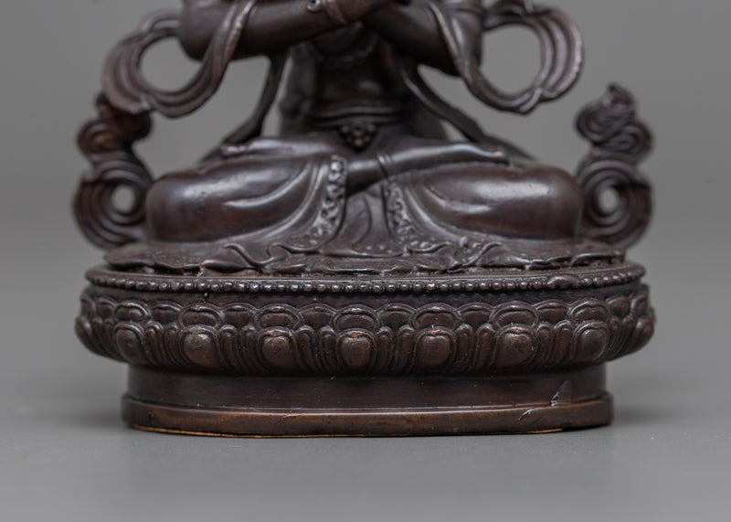 Miniature Amitayus Statue | Oxidized Copper Symbol of Longevity