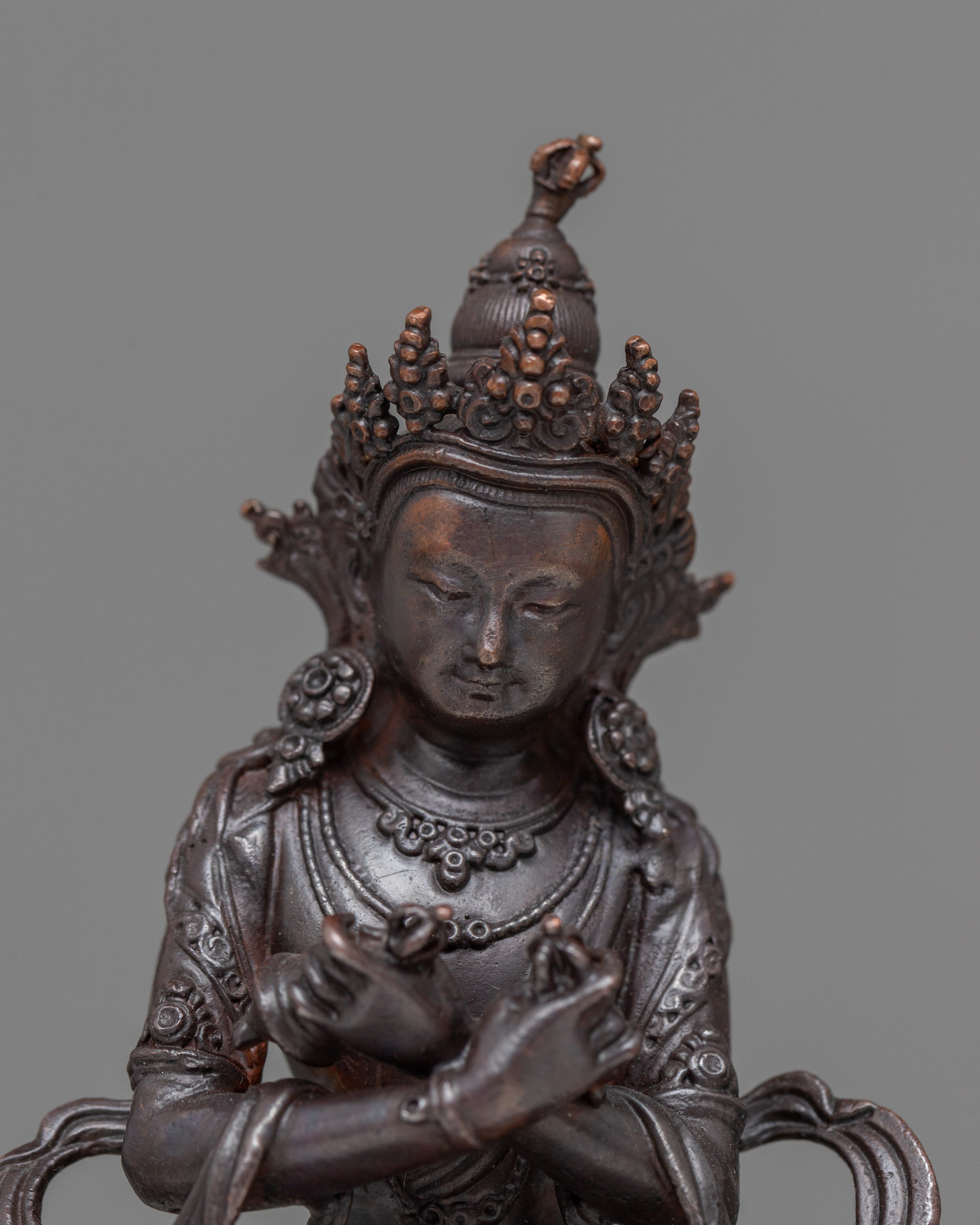 Small Bodhisattva Set in Oxidized Copper | Sacred Ensemble