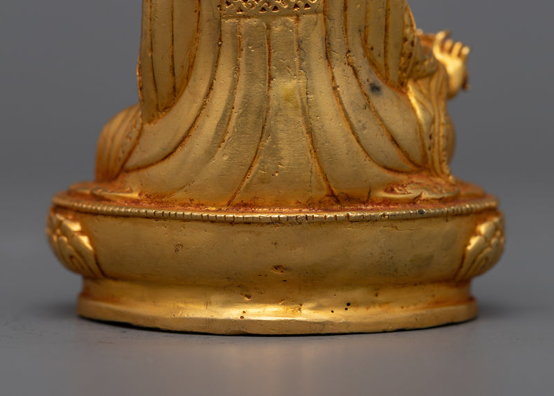 Miniature Guru Rinpoche Sculpture | 24K Gold Electroplated Spiritual Master