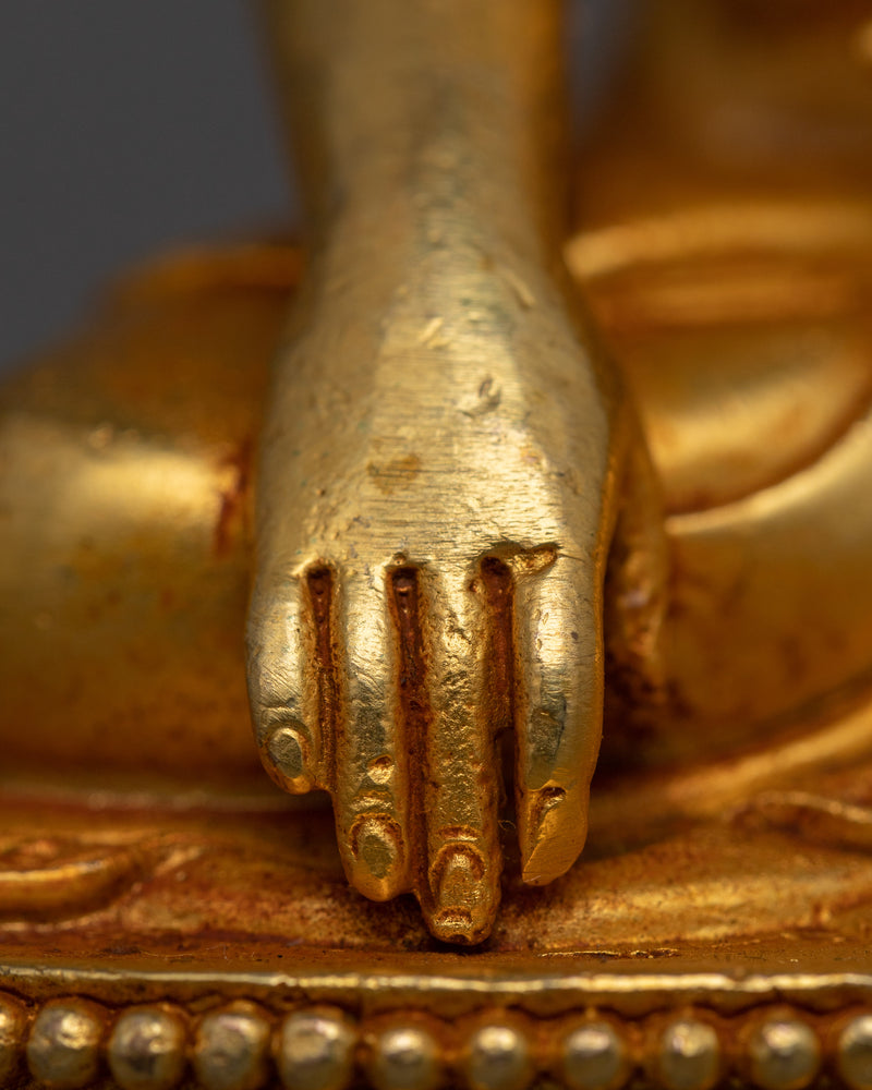 Small Statue of Shakyamuni Buddha | 24K Gold Electroplated Enlightenment