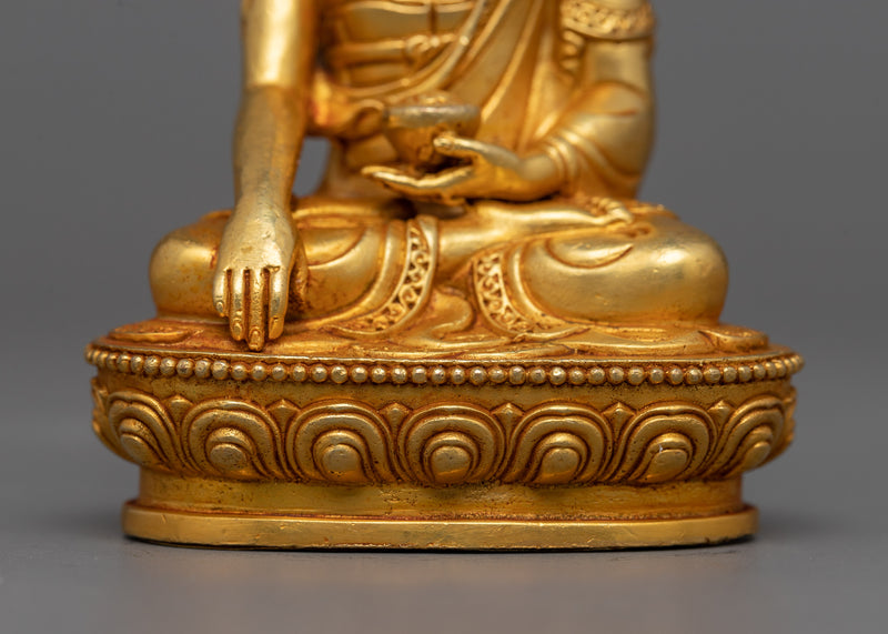 Small Statue of Shakyamuni Buddha | 24K Gold Electroplated Enlightenment