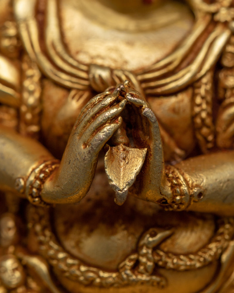 Small Statue of Vajrakilaya | 24K Gold Electroplated Spiritual Warrior