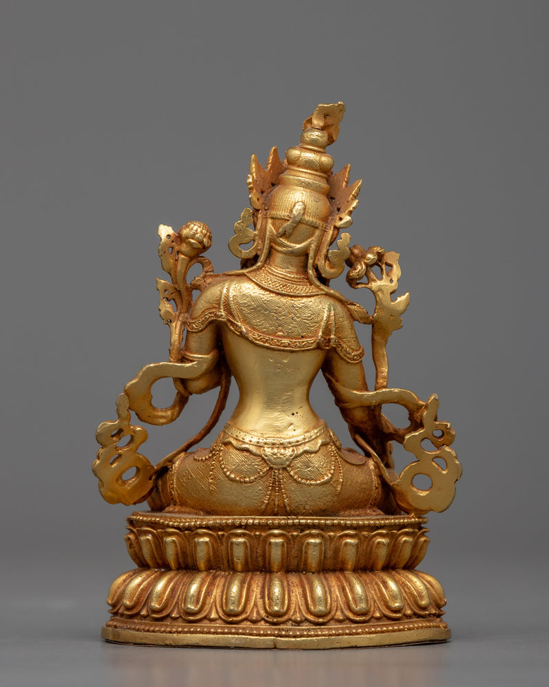 Small Statue of White Tara | 24K Gold Electroplated Symbol of Healing