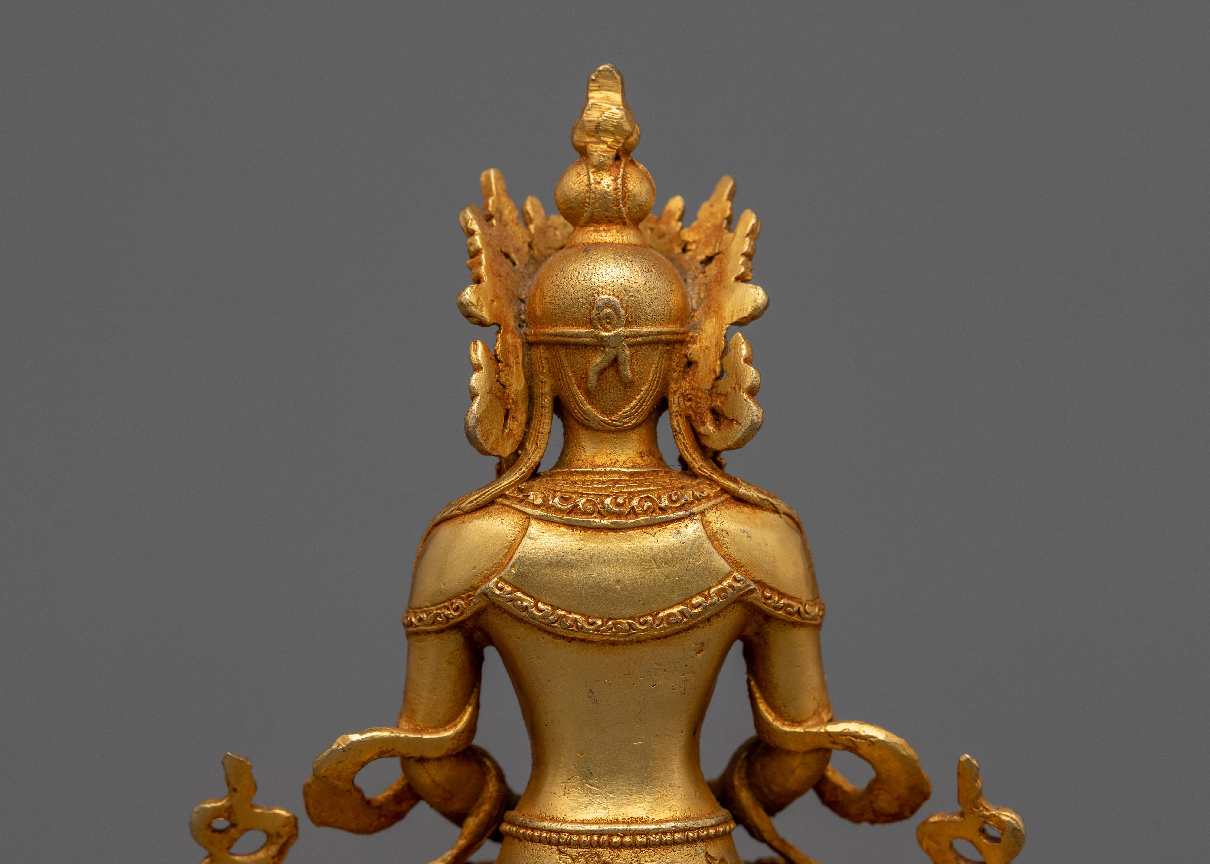 Petite Statue of Amitayus | 24K Gold Electroplated Longevity