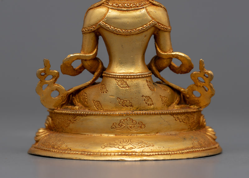 Petite Statue of Amitayus | 24K Gold Electroplated Longevity