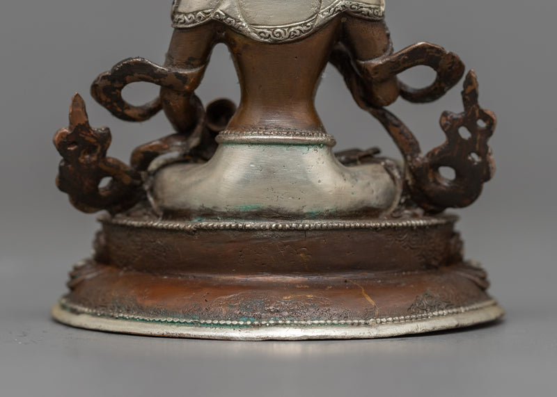 Miniature Vajrasattva Statue | Silver-Plated Symbol of Purification