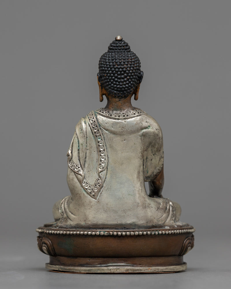 Miniature Shakyamuni Buddha Statue | Silver-Plated Symbol of Enlightenment