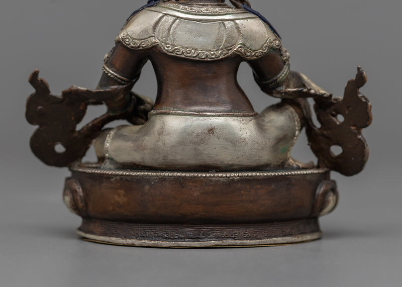 Miniature Dzambhala Statue | Silver-Plated Symbol of Prosperity