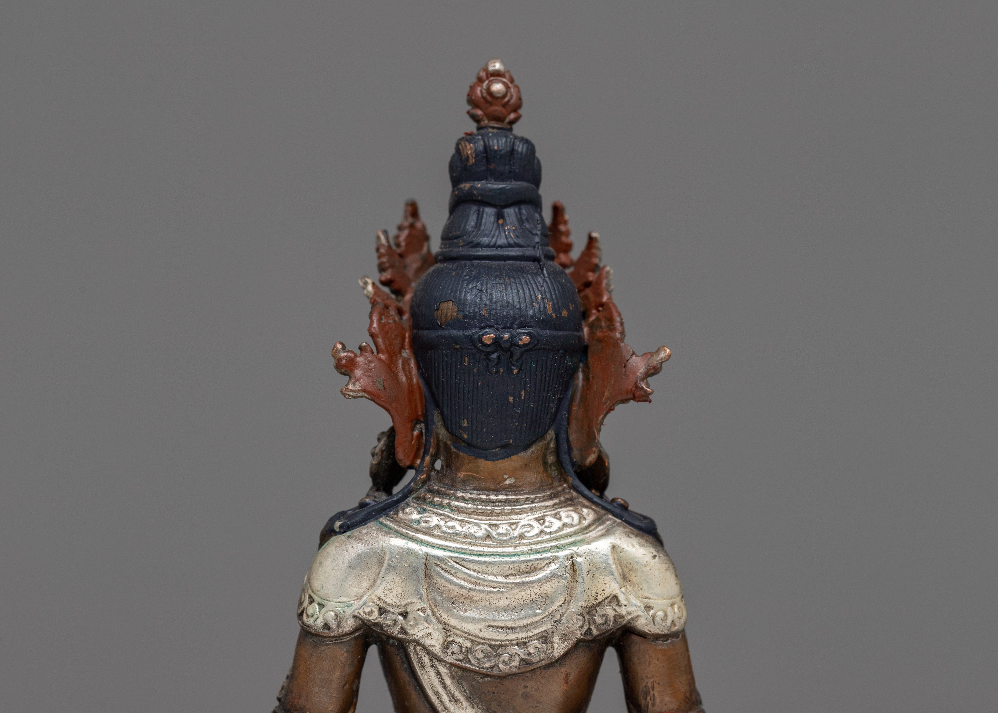 Small Amitayus Statue | Silver-Plated Symbol of Infinite Life