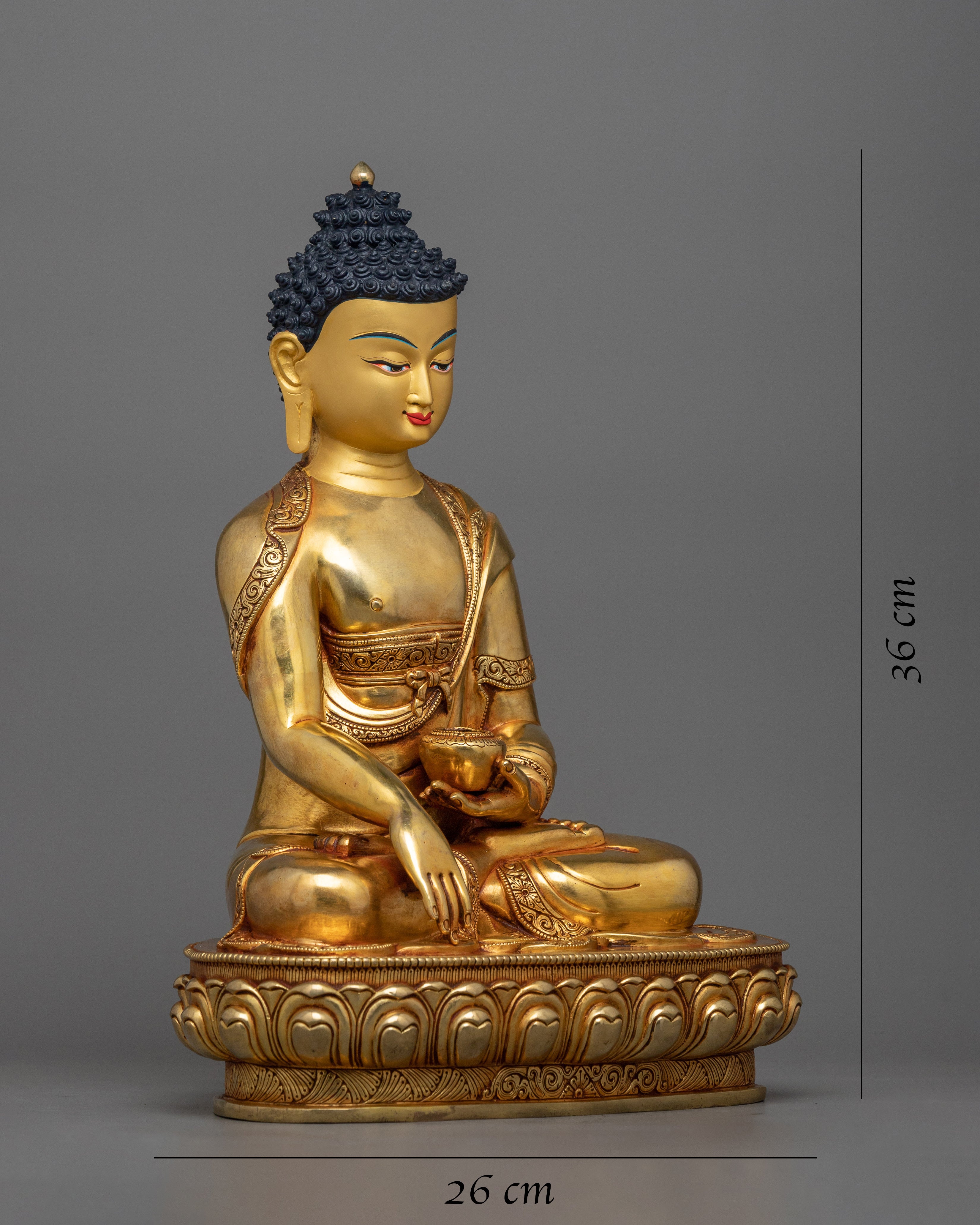 Buddhism Gautam Shakyamuni Buddha Statue | 24K Gold Elegance for Spiritual Serenity