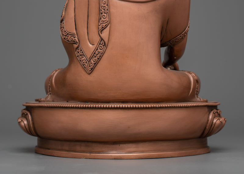 Namo Shakyamuni Buddha Oxidized Statue | Timeless Tranquility in Copper