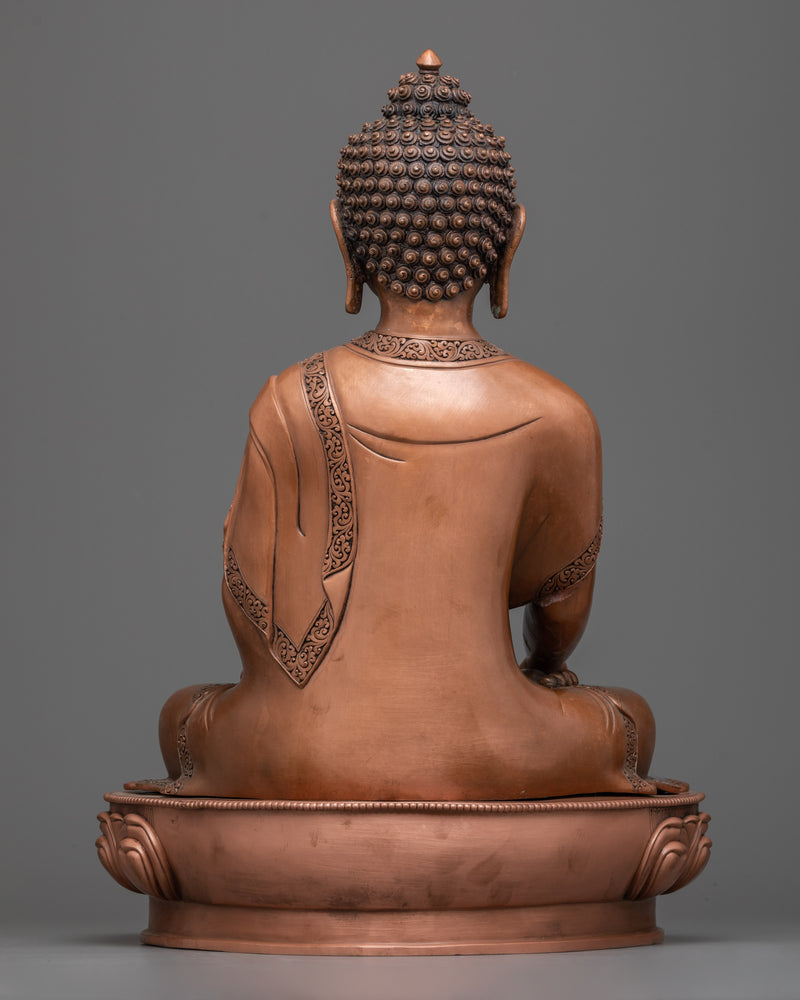 Buddha Shakyamuni Oxidized Statue | Timeless Serenity in Copper