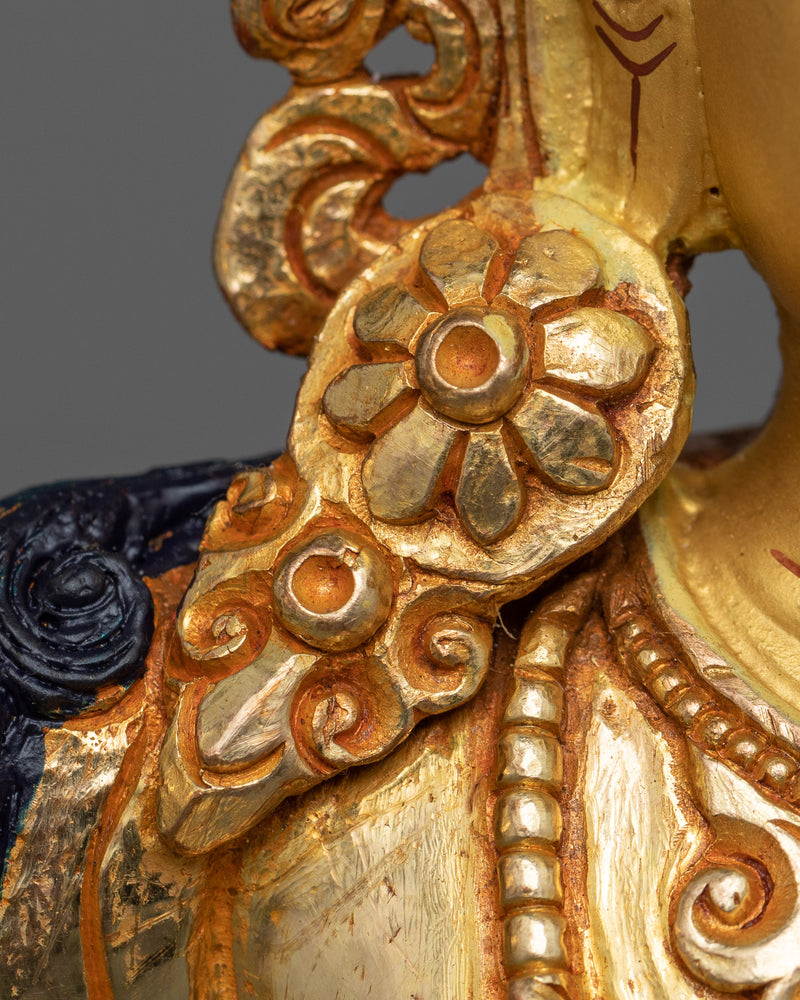 Peaceful Manjushree Statue | A Symbol of Wisdom in 24K Gold