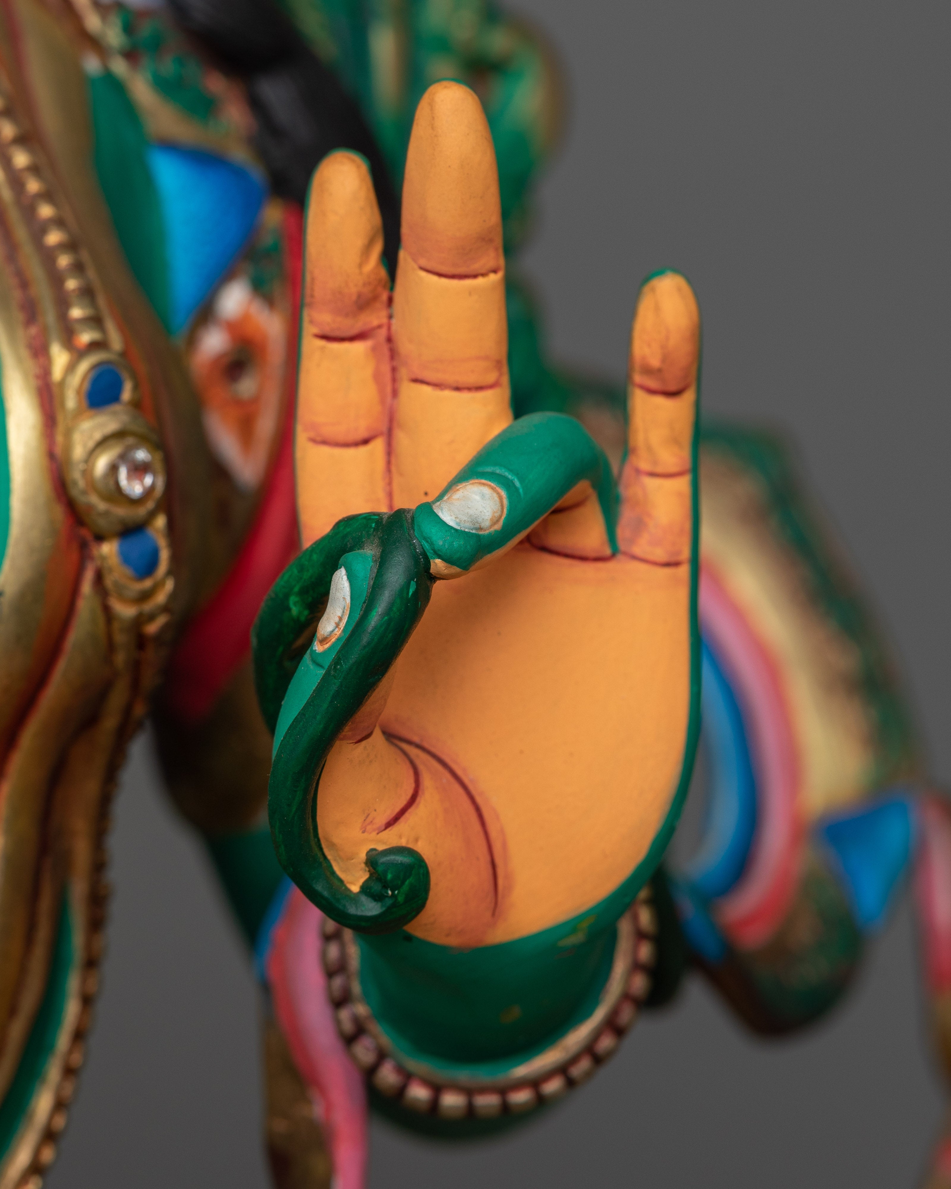 Painted Greentara Statuette | Icon of Compassion