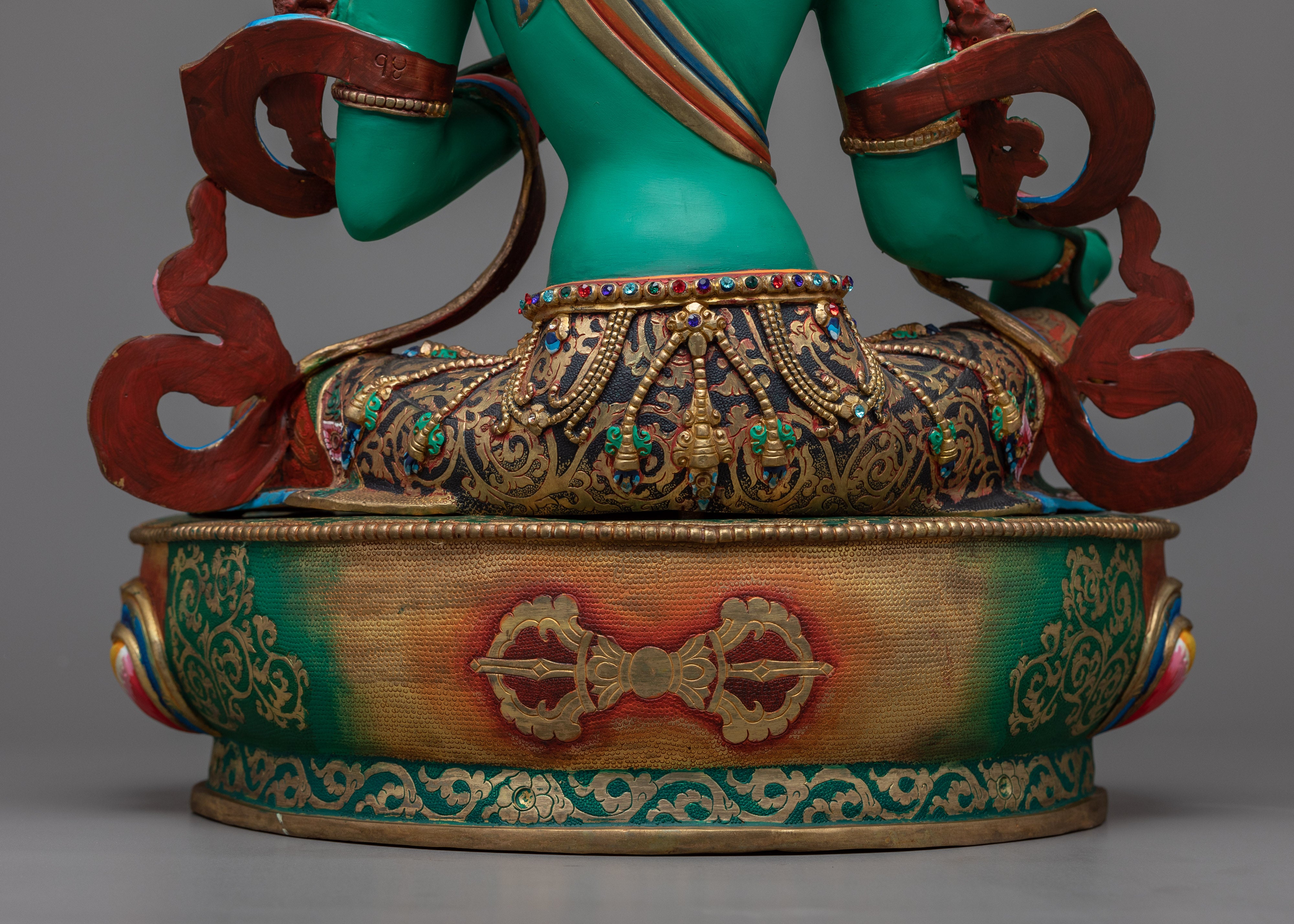 Painted Greentara Statuette | Icon of Compassion