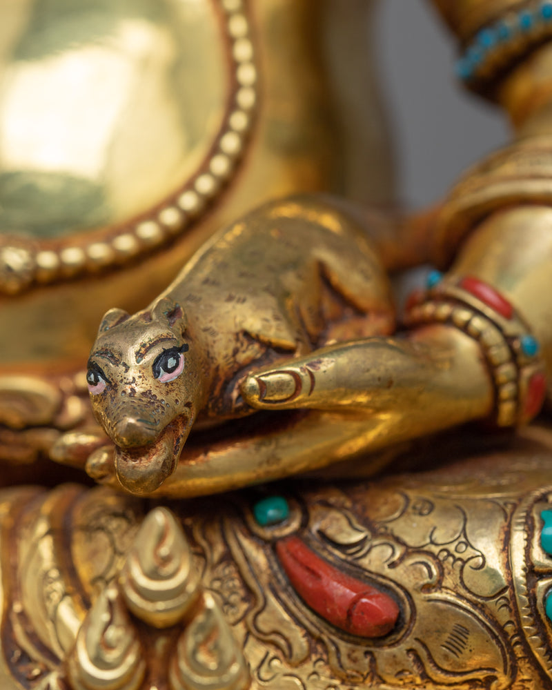 Norla Dzambhala Sculpture | Emblem of Prosperity in 24K Gold