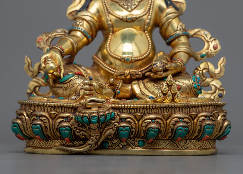 Norla Dzambhala Sculpture | Emblem of Prosperity in 24K Gold