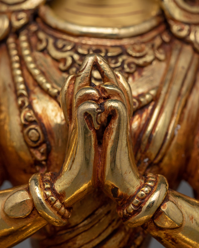 Cundi Bodhisattva Statue | 24K Gold Gilded Sculpture