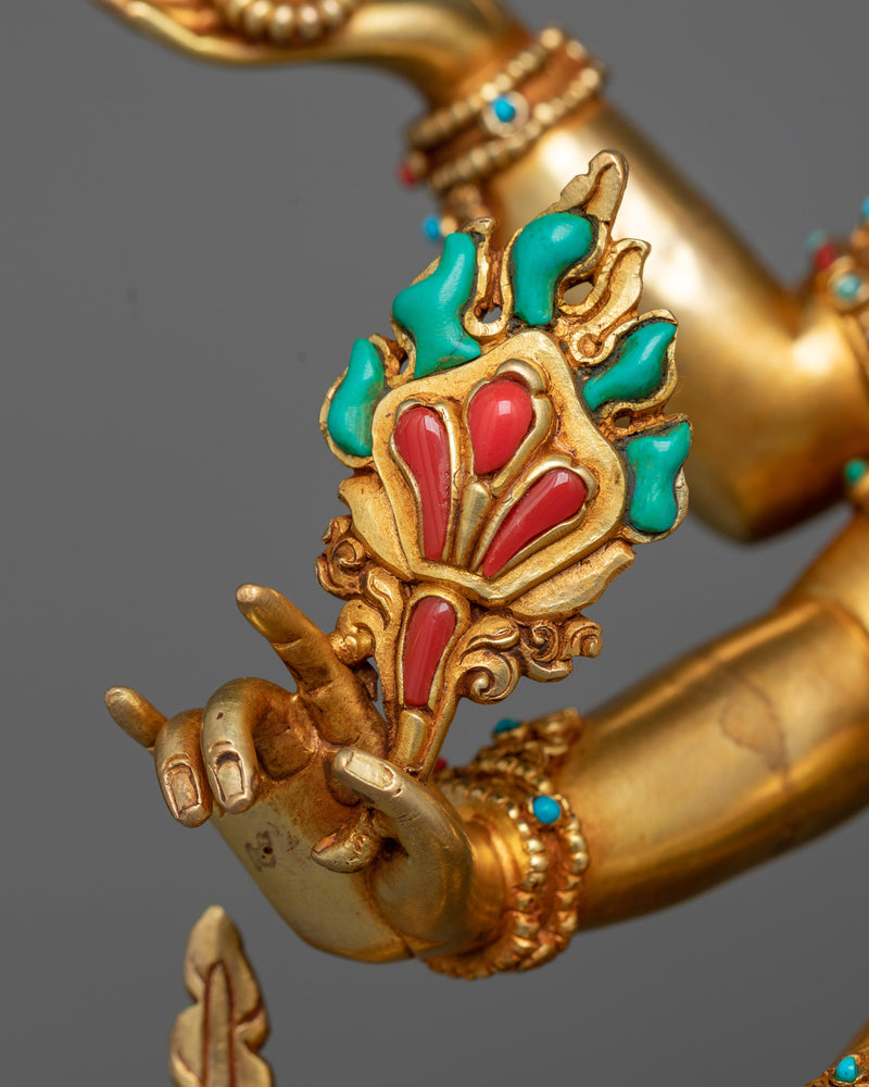 Vasudhara Goddess Statue | Luxurious 24K Gold and Copper Sculpture