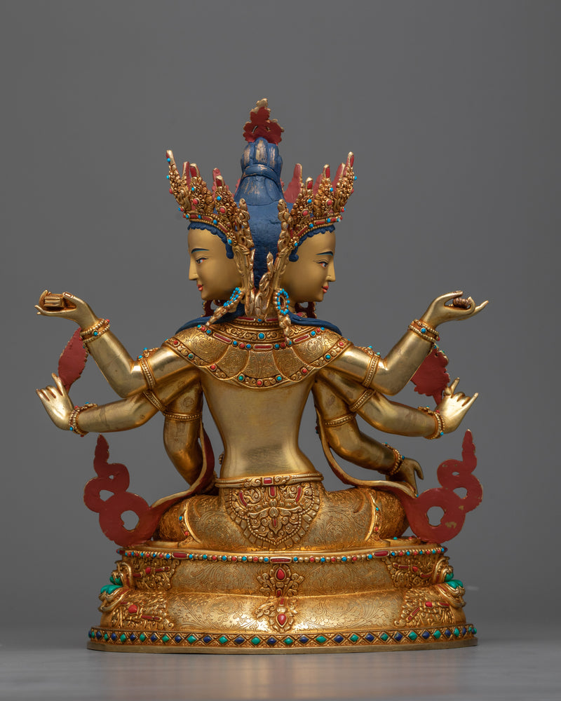 Vasudhara Goddess Statue | Luxurious 24K Gold and Copper Sculpture