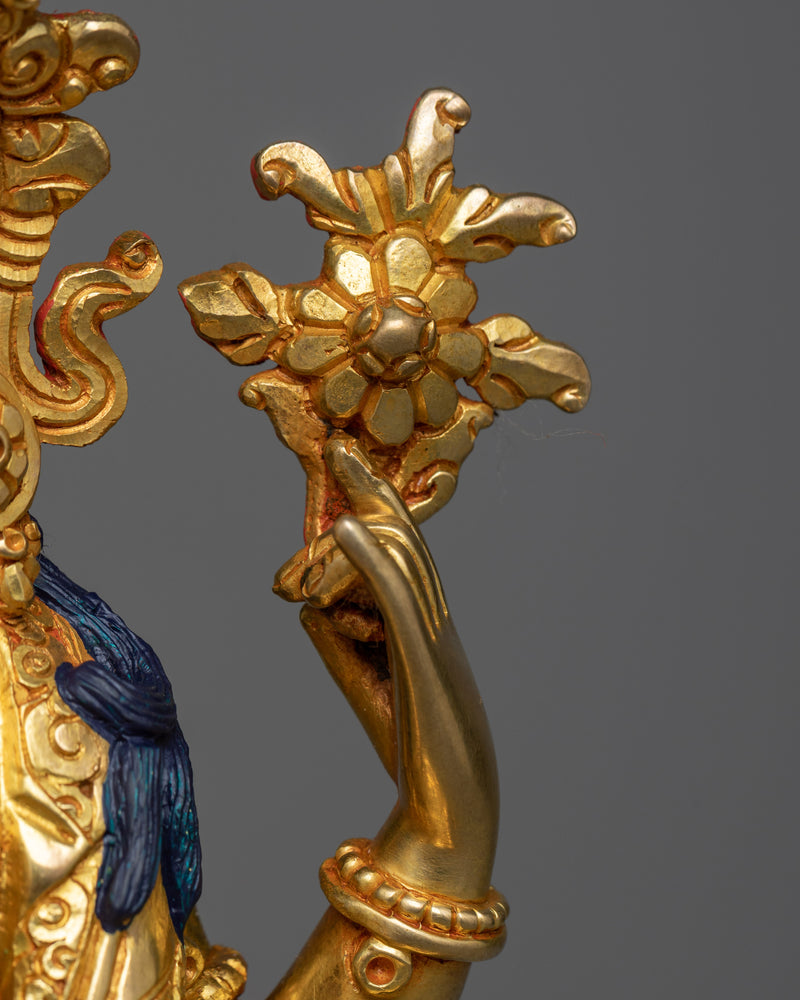 Chenrezig Sculpture in 24K Gold | Embodiment of Compassion